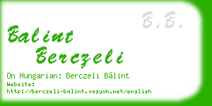balint berczeli business card